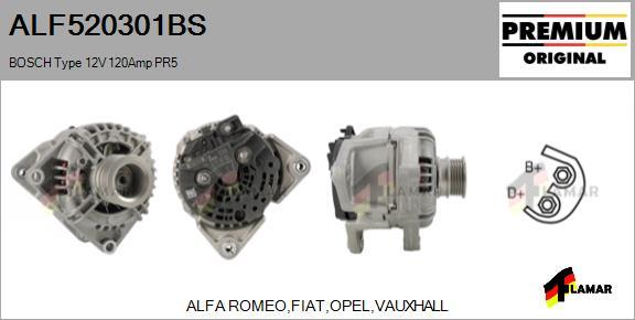 FLAMAR ALF520301BS - Alternator autospares.lv