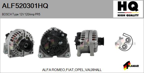 FLAMAR ALF520301HQ - Alternator autospares.lv