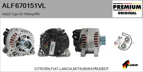 FLAMAR ALF670151VL - Alternator autospares.lv