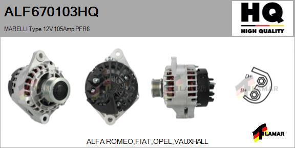 FLAMAR ALF670103HQ - Alternator autospares.lv