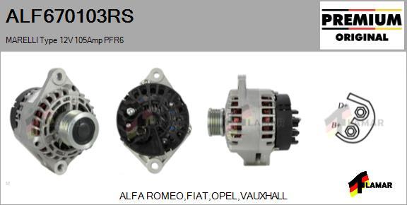 FLAMAR ALF670103RS - Alternator autospares.lv