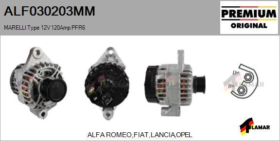 FLAMAR ALF030203MM - Alternator autospares.lv