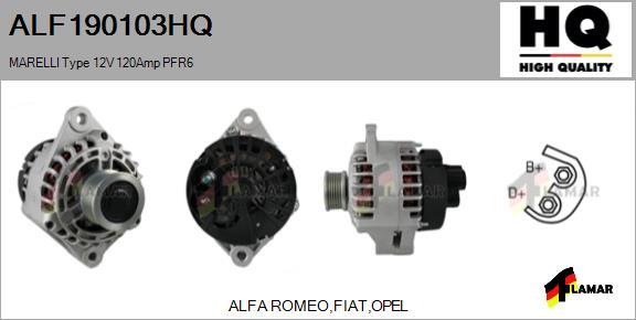 FLAMAR ALF190103HQ - Alternator autospares.lv