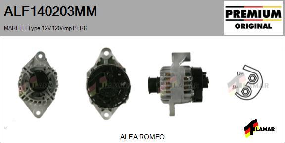 FLAMAR ALF140203MM - Alternator autospares.lv