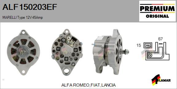 FLAMAR ALF150203EF - Alternator autospares.lv