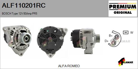 FLAMAR ALF110201RC - Alternator autospares.lv