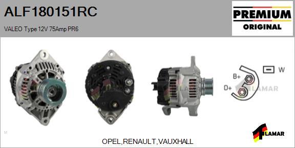 FLAMAR ALF180151RC - Alternator autospares.lv