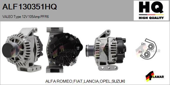 FLAMAR ALF130351HQ - Alternator autospares.lv