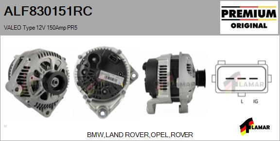 FLAMAR ALF830151RC - Alternator autospares.lv