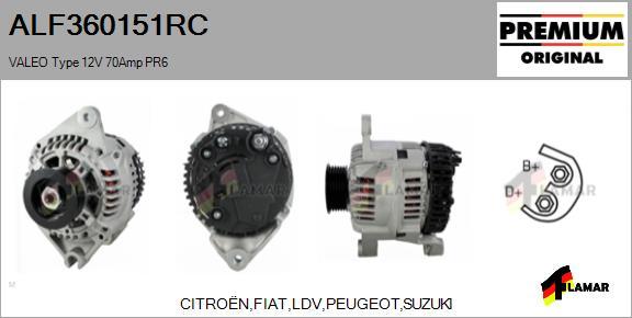 FLAMAR ALF360151RC - Alternator autospares.lv