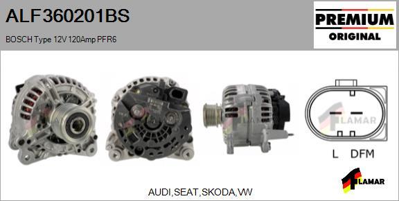 FLAMAR ALF360201BS - Alternator autospares.lv