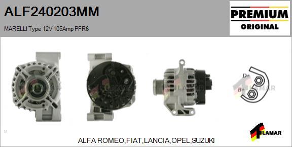 FLAMAR ALF240203MM - Alternator autospares.lv