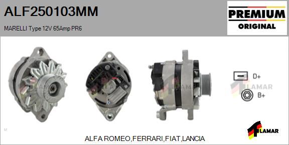 FLAMAR ALF250103MM - Alternator autospares.lv