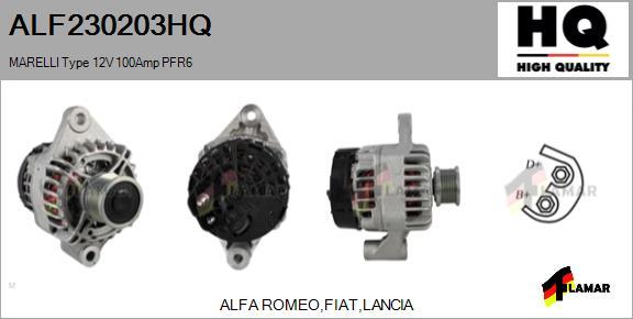 FLAMAR ALF230203HQ - Alternator autospares.lv