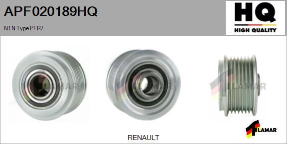 FLAMAR APF020189HQ - Pulley, alternator, freewheel clutch autospares.lv