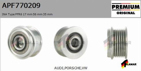 FLAMAR APF770209
 - Pulley, alternator, freewheel clutch autospares.lv