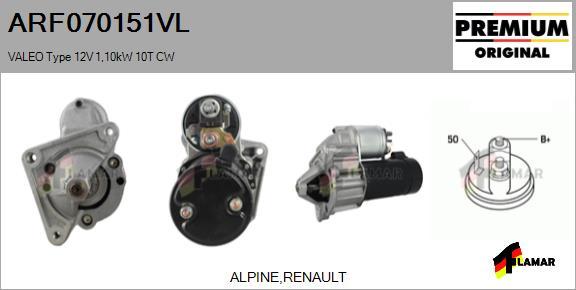 FLAMAR ARF070151VL - Starter autospares.lv