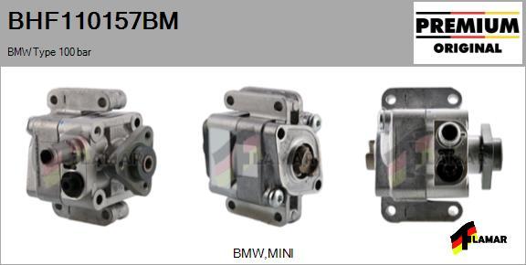 FLAMAR BHF110157BM - Hydraulic Pump, steering system autospares.lv