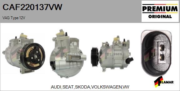 FLAMAR CAF220137VW - Compressor, air conditioning autospares.lv