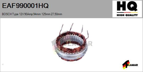 FLAMAR EAF990001HQ - Stator, alternator autospares.lv