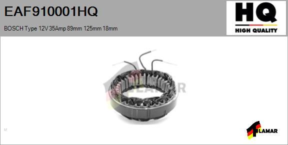 FLAMAR EAF910001HQ - Stator, alternator autospares.lv