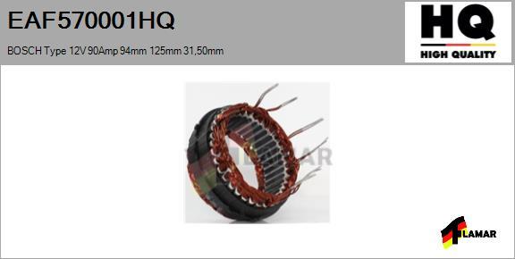 FLAMAR EAF570001HQ - Stator, alternator autospares.lv