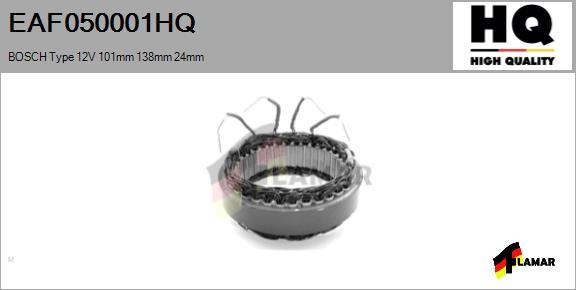 FLAMAR EAF050001HQ - Stator, alternator autospares.lv