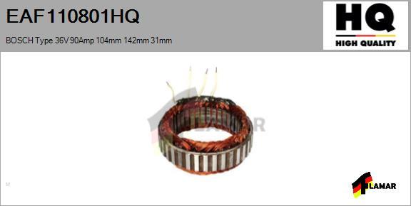 FLAMAR EAF110801HQ - Stator, alternator autospares.lv