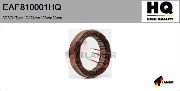 FLAMAR EAF810001HQ - Stator, alternator autospares.lv