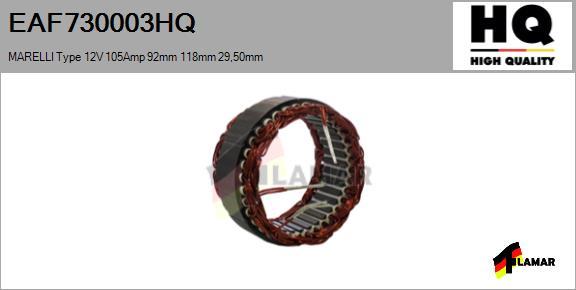 FLAMAR EAF730003HQ - Stator, alternator autospares.lv