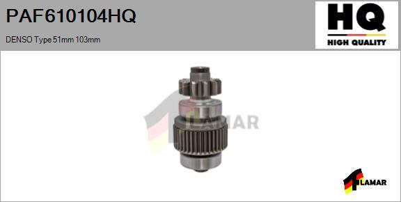 FLAMAR PAF610104HQ
 - Pinion, bendix, starter autospares.lv