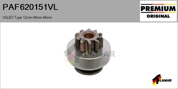 FLAMAR PAF620151VL
 - Pinion, bendix, starter autospares.lv