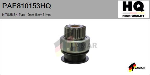 FLAMAR PAF810153HQ
 - Pinion, bendix, starter autospares.lv