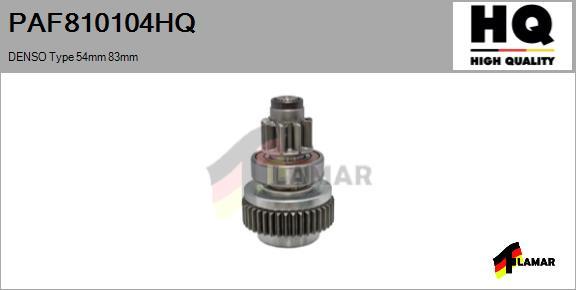 FLAMAR PAF810104HQ
 - Pinion, bendix, starter autospares.lv