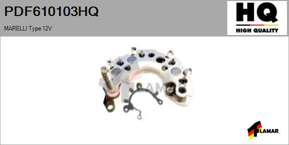 FLAMAR PDF610103HQ - Rectifier, alternator autospares.lv