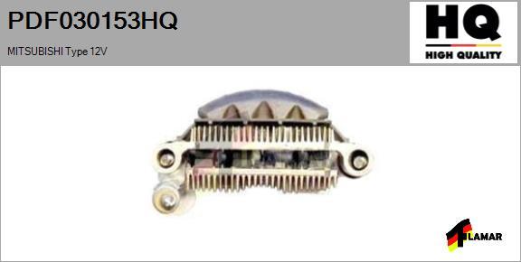 FLAMAR PDF030153HQ - Rectifier, alternator autospares.lv
