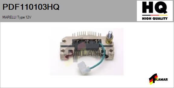 FLAMAR PDF110103HQ - Rectifier, alternator autospares.lv