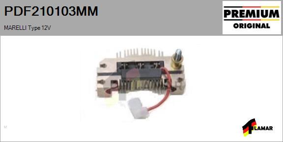 FLAMAR PDF210103MM - Rectifier, alternator autospares.lv