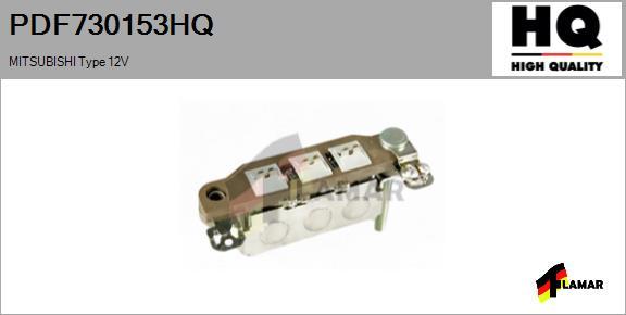 FLAMAR PDF730153HQ - Rectifier, alternator autospares.lv