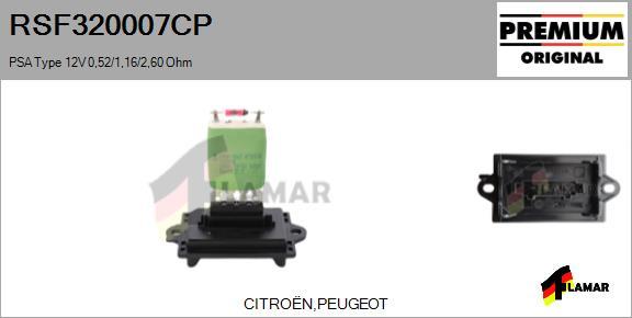 FLAMAR RSF320007CP - Resistor, interior blower autospares.lv