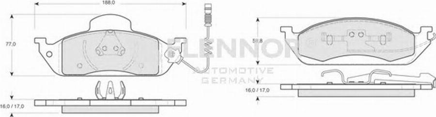 Flennor FB210411 - Brake Pad Set, disc brake autospares.lv