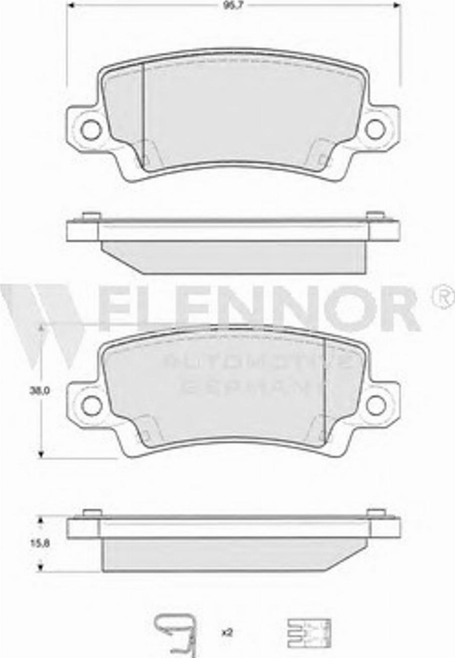 Flennor FB210580 - Brake Pad Set, disc brake autospares.lv