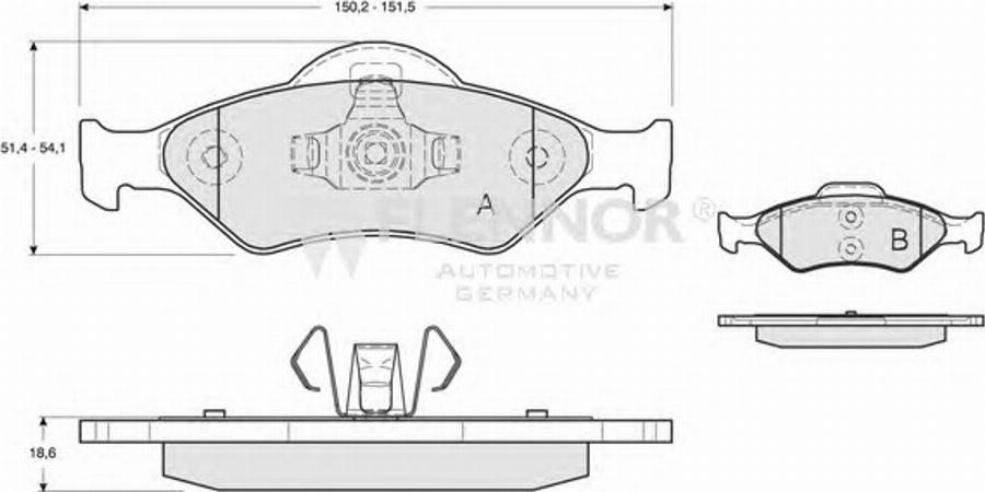 Flennor FB210537 - Brake Pad Set, disc brake autospares.lv