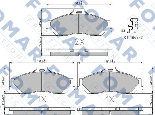 FOMAR Friction FO 994281 - Brake Pad Set, disc brake autospares.lv