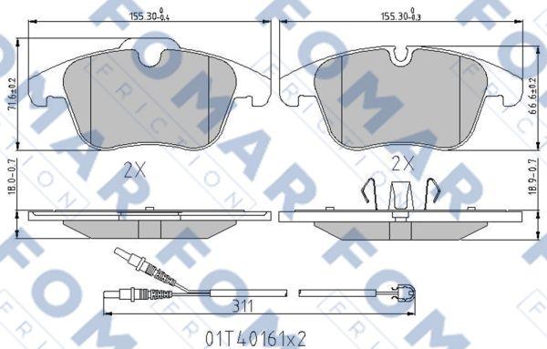 FOMAR Friction FO 996081 - Brake Pad Set, disc brake autospares.lv