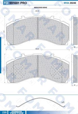 FOMAR Friction FO 991681 - Brake Pad Set, disc brake autospares.lv