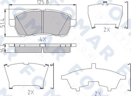 FOMAR Friction FO 958581 - Brake Pad Set, disc brake autospares.lv