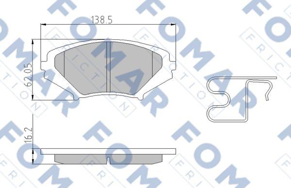 FOMAR Friction FO 968881 - Brake Pad Set, disc brake autospares.lv