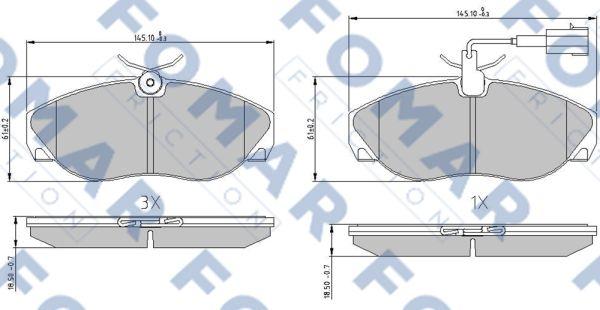 FOMAR Friction FO 909581 - Brake Pad Set, disc brake autospares.lv