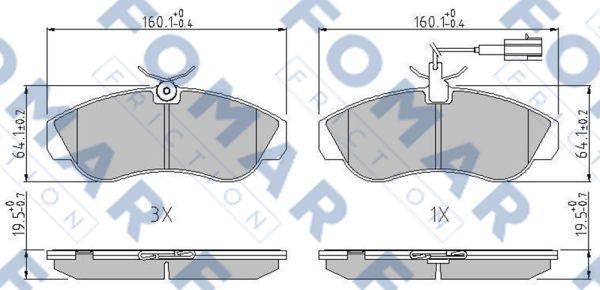 FOMAR Friction FO 909681 - Brake Pad Set, disc brake autospares.lv